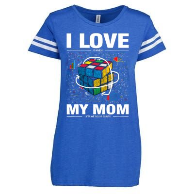 I Love It When My Mom Lets Me Solve Cubes Speedcubing Enza Ladies Jersey Football T-Shirt