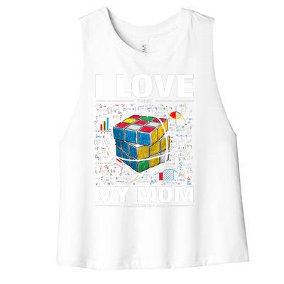 I Love It When My Mom Lets Me Solve Cubes Speedcubing Women's Racerback Cropped Tank