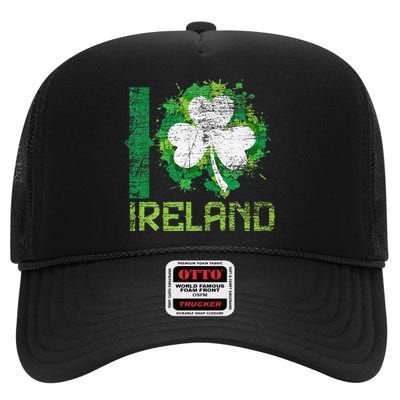 I Love Ireland Saint Patrick's Day High Crown Mesh Back Trucker Hat