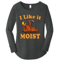 I LIKE IT MOIST Funny Thanksgiving Foods Family Group Set Women's Perfect Tri Tunic Long Sleeve Shirt