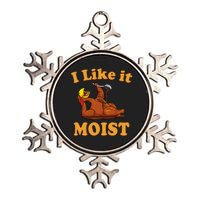 I LIKE IT MOIST Funny Thanksgiving Foods Family Group Set Metallic Star Ornament