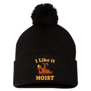 I LIKE IT MOIST Funny Thanksgiving Foods Family Group Set Pom Pom 12in Knit Beanie