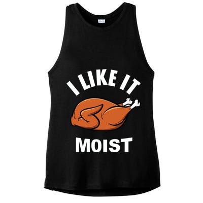 I Like It Moist Funny Thanksgiving Top Great Gift Ladies PosiCharge Tri-Blend Wicking Tank