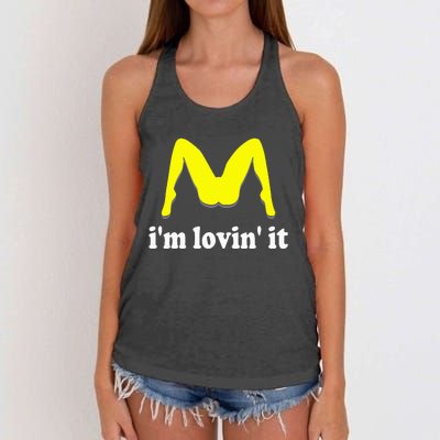 IM Lovin It Humorous Offensive Innuendo Women's Knotted Racerback Tank