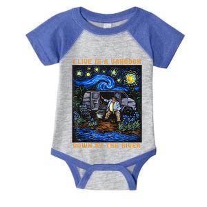 I Live In A Vangogh Downby The River Infant Baby Jersey Bodysuit