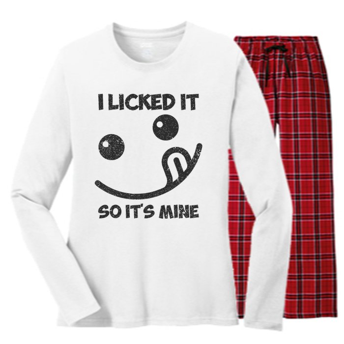 I Licked It So ItS Mine Women's Long Sleeve Flannel Pajama Set 