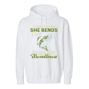 I Like It When She Bends Over Fishing I Love Fishing Garment-Dyed Fleece Hoodie