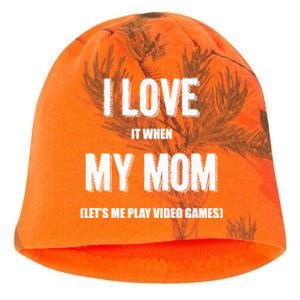 I Love It When My Mom Lets Me Play Video Games Gamer Funny Gift Funny Gift Kati - Camo Knit Beanie