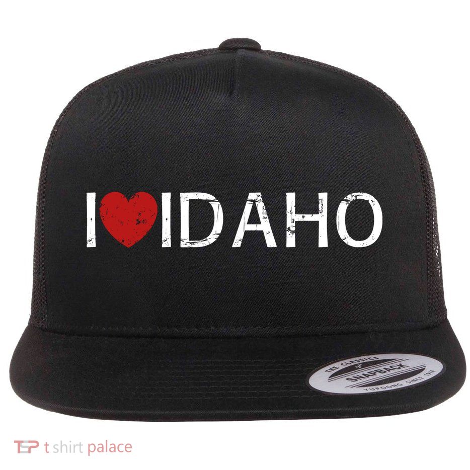 I Love Idaho Flat Bill Trucker Hat