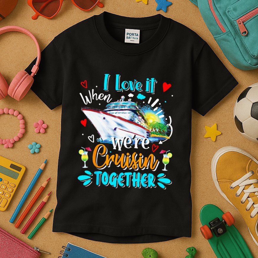 I Love It When We Are Cruisin Together Funny Cruise Lover Kids T-Shirt