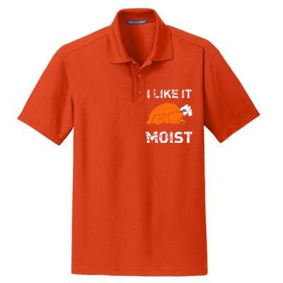 I Like It Moist Funny Turkey Thanksgiving Dry Zone Grid Polo