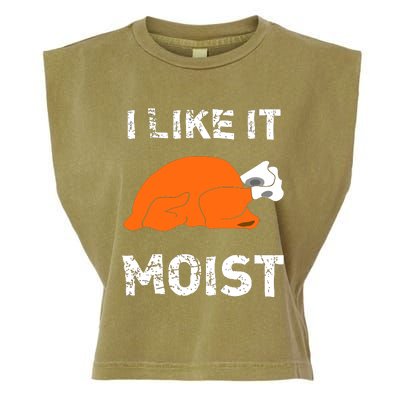 I Like It Moist Funny Turkey Thanksgiving Garment-Dyed Women's Muscle Tee