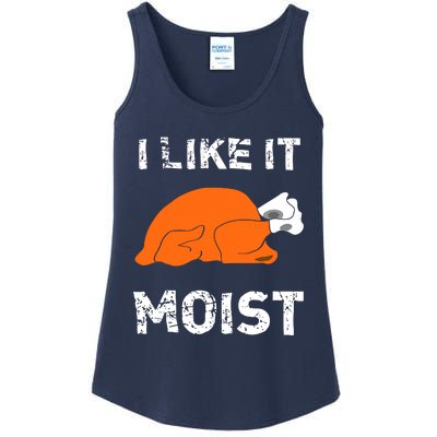 I Like It Moist Funny Turkey Thanksgiving Ladies Essential Tank