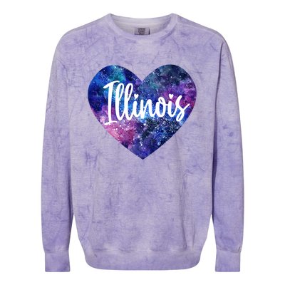 I Love Illinois Usa Meaningful Gift Colorblast Crewneck Sweatshirt