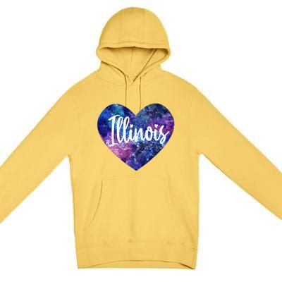 I Love Illinois Usa Meaningful Gift Premium Pullover Hoodie