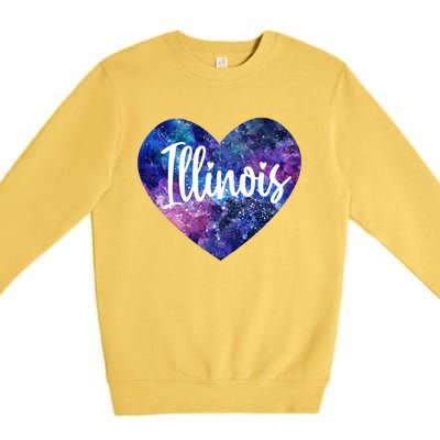 I Love Illinois Usa Meaningful Gift Premium Crewneck Sweatshirt