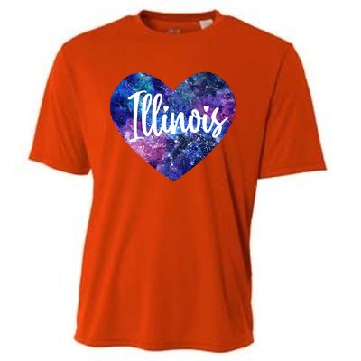 I Love Illinois Usa Meaningful Gift Cooling Performance Crew T-Shirt