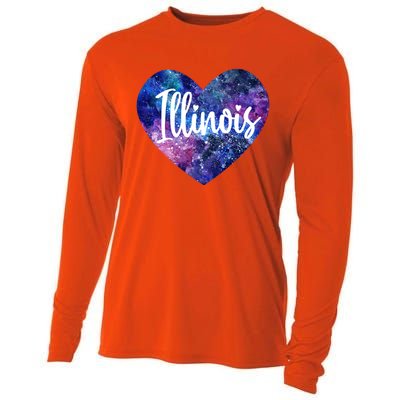 I Love Illinois Usa Meaningful Gift Cooling Performance Long Sleeve Crew