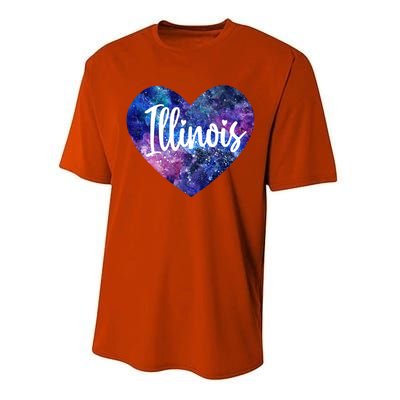 I Love Illinois Usa Meaningful Gift Performance Sprint T-Shirt