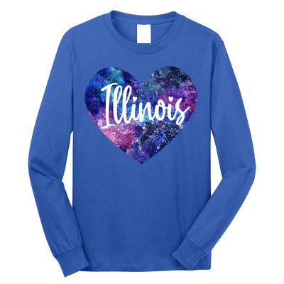 I Love Illinois Usa Meaningful Gift Long Sleeve Shirt