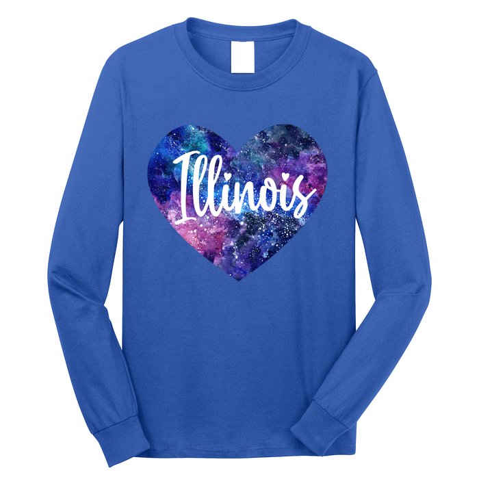 I Love Illinois Usa Meaningful Gift Long Sleeve Shirt