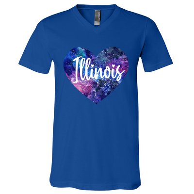 I Love Illinois Usa Meaningful Gift V-Neck T-Shirt