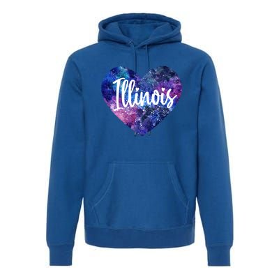 I Love Illinois Usa Meaningful Gift Premium Hoodie