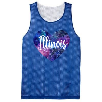 I Love Illinois Usa Meaningful Gift Mesh Reversible Basketball Jersey Tank