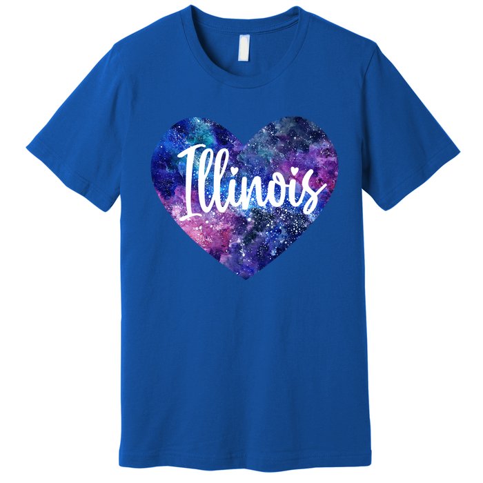 I Love Illinois Usa Meaningful Gift Premium T-Shirt