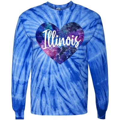 I Love Illinois Usa Meaningful Gift Tie-Dye Long Sleeve Shirt