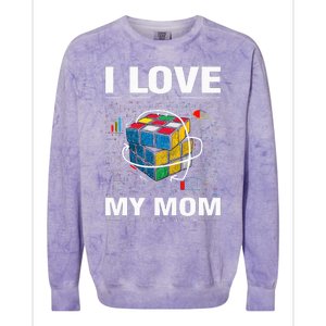 I Love It When My Mom Lets Me Solve Cubes Speedcubing Colorblast Crewneck Sweatshirt