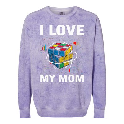 I Love It When My Mom Lets Me Solve Cubes Speedcubing Colorblast Crewneck Sweatshirt