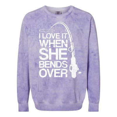 I Love It When She Bends Over Vintage Fishing Colorblast Crewneck Sweatshirt