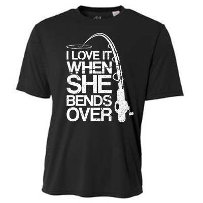 I Love It When She Bends Over Vintage Fishing Cooling Performance Crew T-Shirt