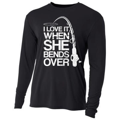 I Love It When She Bends Over Vintage Fishing Cooling Performance Long Sleeve Crew