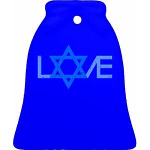 I Love Israel Jewish Star Of David Gift For Jew Friend Ceramic Bell Ornament