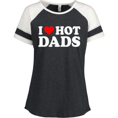 I Love  I Heart Hot Dads    Enza Ladies Jersey Colorblock Tee