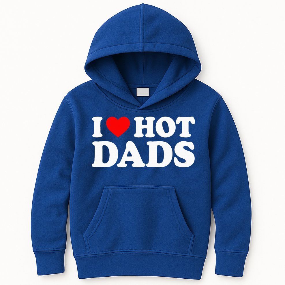 I Love  I Heart Hot Dads    Kids Hoodie