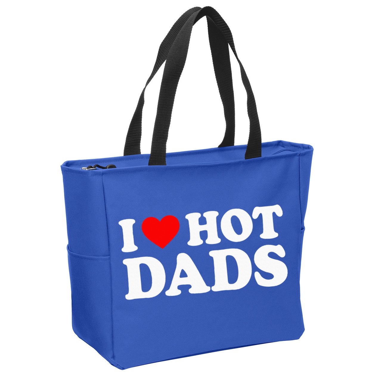 I Love  I Heart Hot Dads    Zip Tote Bag