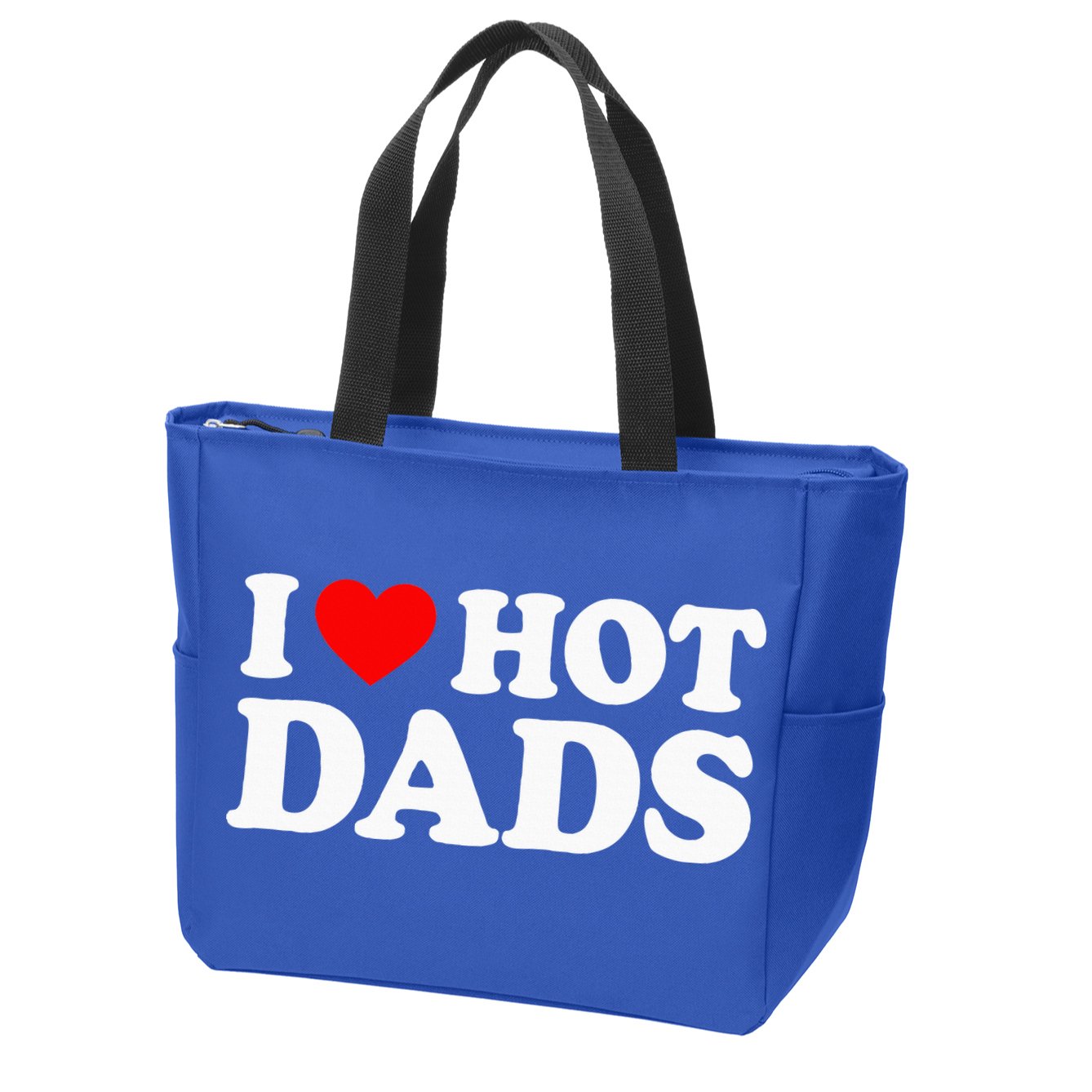 I Love  I Heart Hot Dads    Zip Tote Bag
