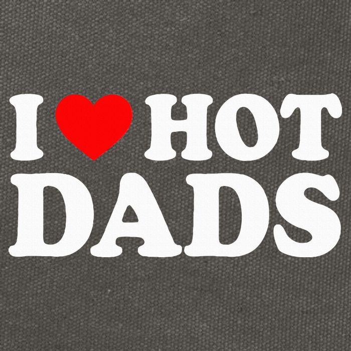 I Love  I Heart Hot Dads    Cotton Canvas Backpack