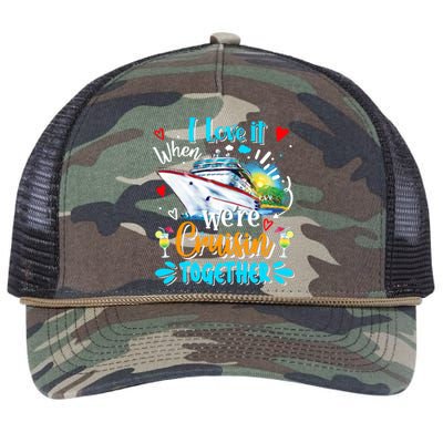 I Love It When We Are Cruisin Together Funny Cruise Lover Gift Retro Rope Trucker Hat Cap