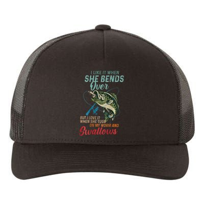 I Like It When She Bends Over But I Love It Yupoong Adult 5-Panel Trucker Hat