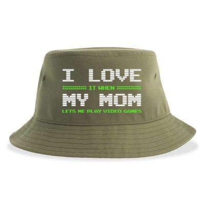 I Love It When My Mom Lets Me Play Video Games Funny Gift Sustainable Bucket Hat