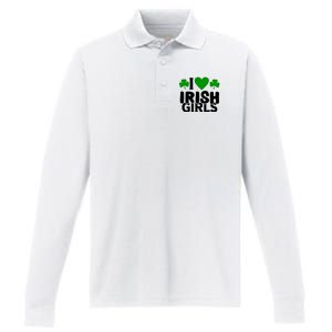 I Love Irish Girls Performance Long Sleeve Polo