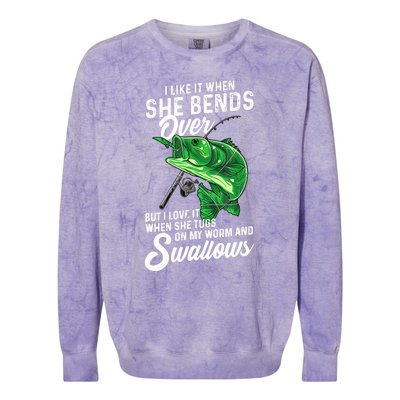 I Like It When She Bends Over Fishing Gifts for Colorblast Crewneck Sweatshirt