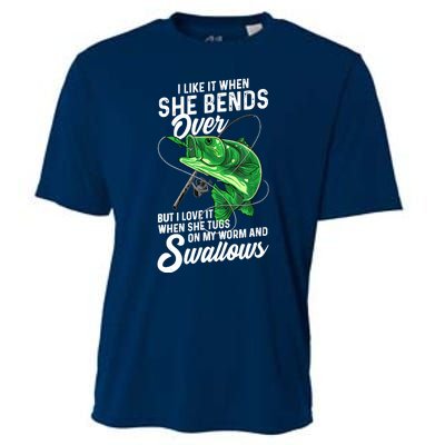 I Like It When She Bends Over Fishing Gifts for Cooling Performance Crew T-Shirt