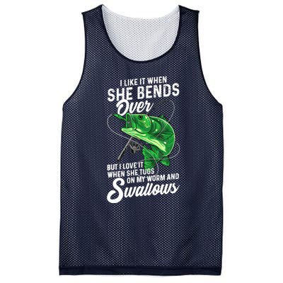 I Like It When She Bends Over Fishing Gifts for Mesh Reversible Basketball Jersey Tank