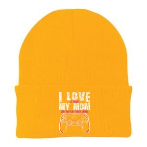 I Love It When My Mom Lets Me Play Video Games Gamer Gift Knit Cap Winter Beanie