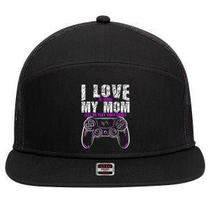 I Love It When My Mom Lets Me Play Video Games Gamer Gift 7 Panel Mesh Trucker Snapback Hat